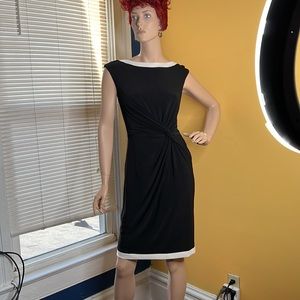 Ralph Lauren Size 8 Black Dress With Cream Detail